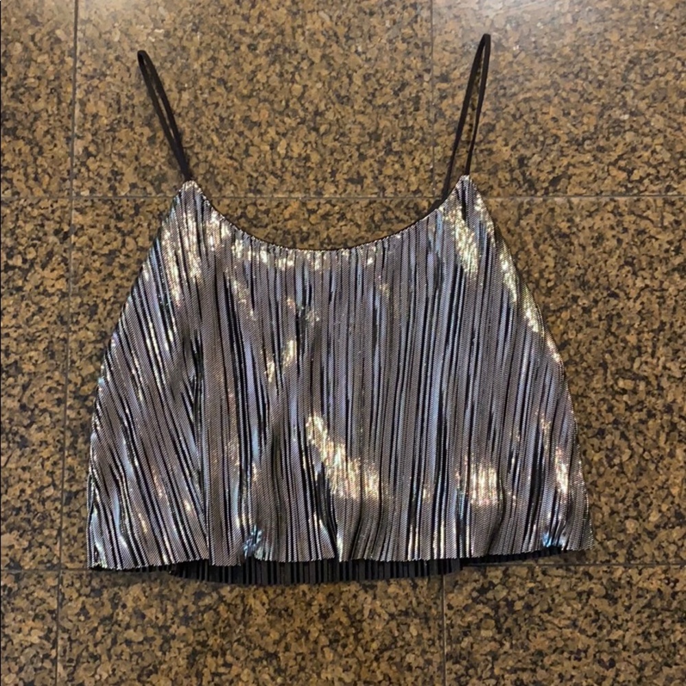 Lulus Pleated Crop Top Size Small